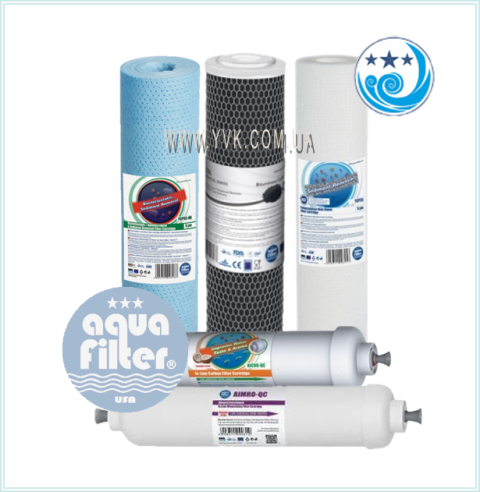 Комплект картриджей для осмоса&nbsp;Aquafilter-6&nbsp;QC&nbsp;№1-AB