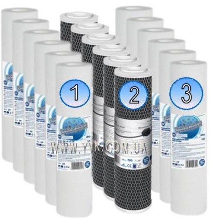 Наборы картриджей Aquafilter №1 к осмосу - 10 комплектов