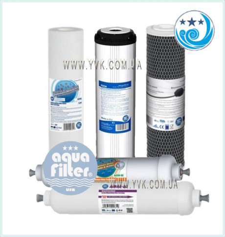 Набор картриджей&nbsp;для обратного осмоса Aquafilter-6&nbsp;№2 QC&nbsp;